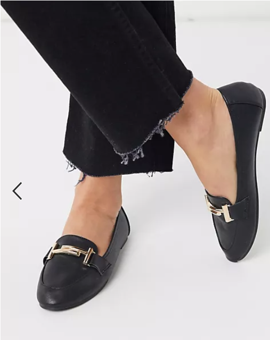 RAID Nidhi loafer with gold snaffle in black – Lylystyle360
