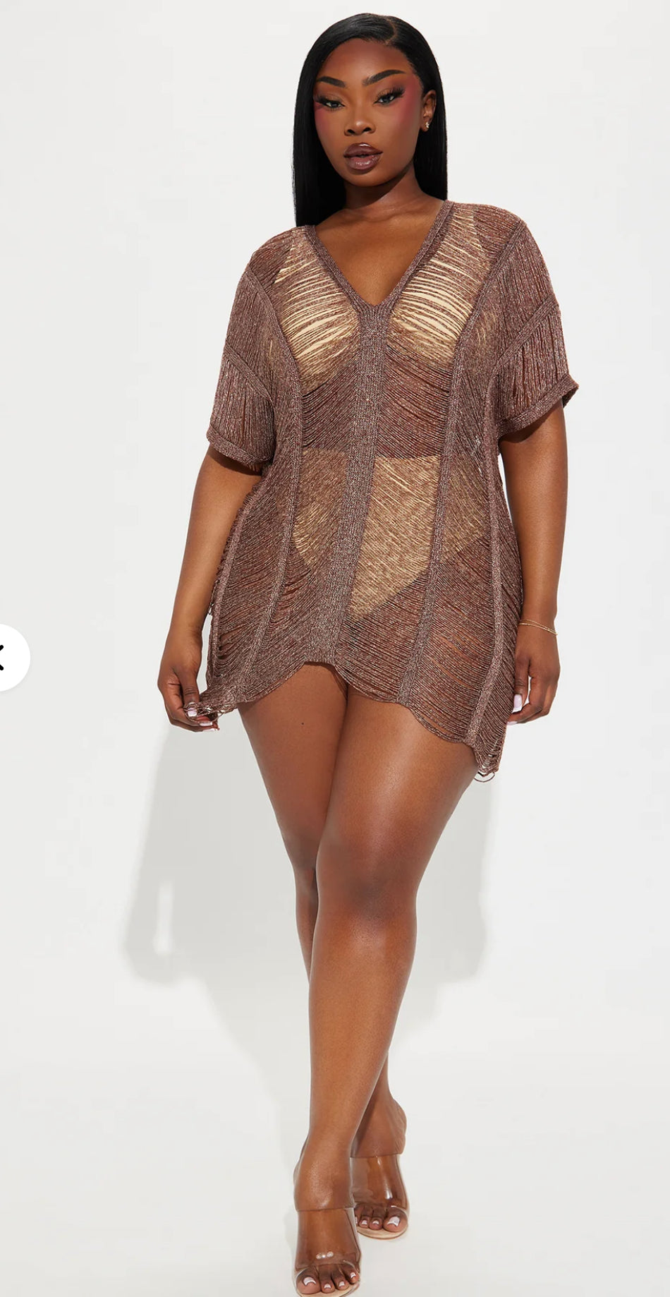 Metalic Crochet Cover Up Dress – Lylystyle360