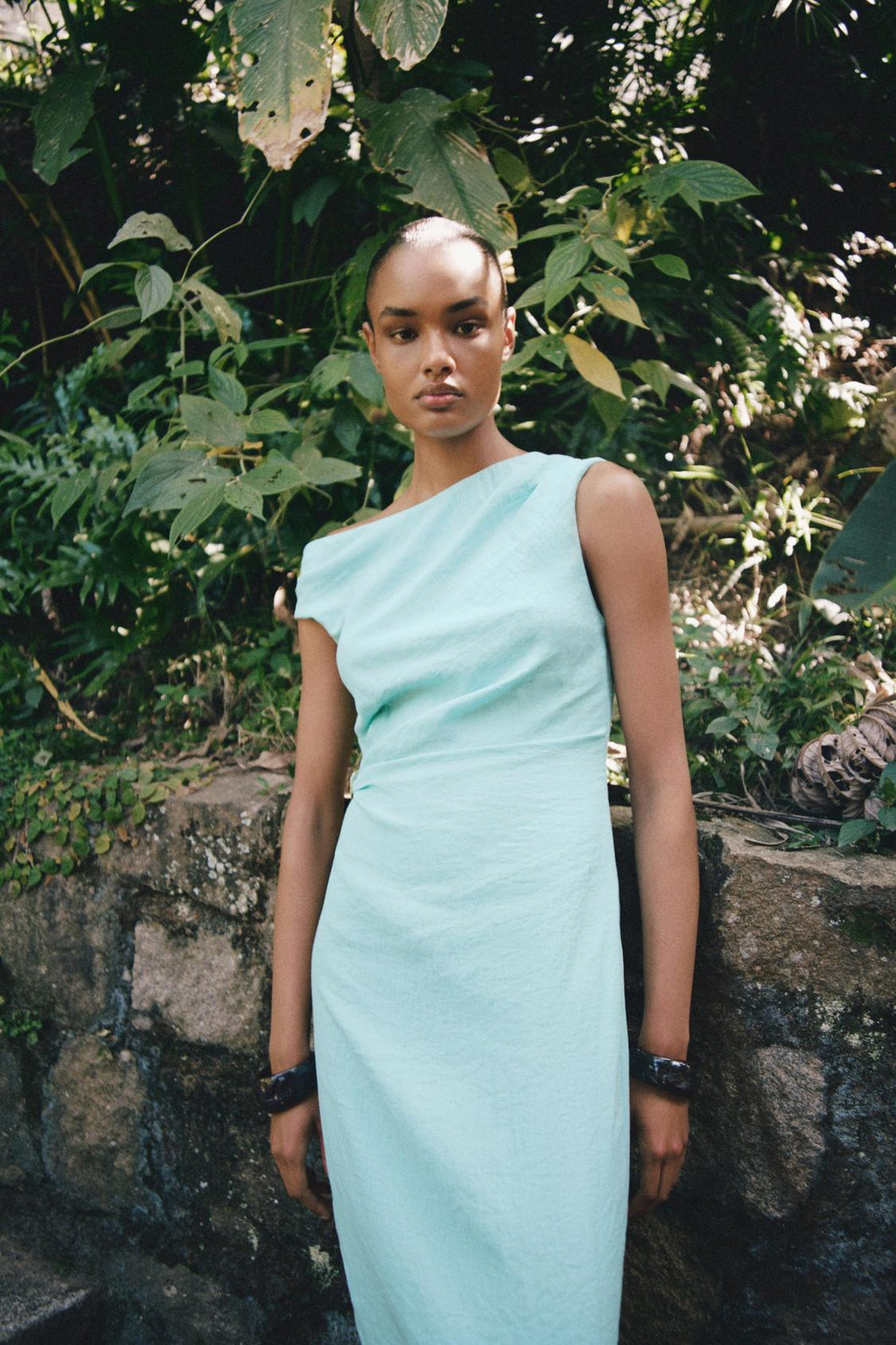 Sky Blue ASYMMETRIC MIDI DRESS – Lylystyle360