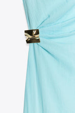 Load image into Gallery viewer, Sky Blue ASYMMETRIC MIDI DRESS
