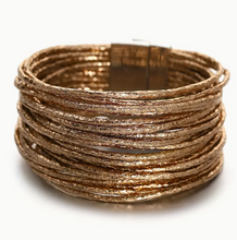 Load image into Gallery viewer, Woven Leather Bracelet with metal clip
