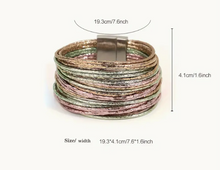 Load image into Gallery viewer, Woven Leather Bracelet with metal clip

