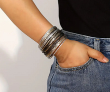 Load image into Gallery viewer, Woven Leather Bracelet with metal clip
