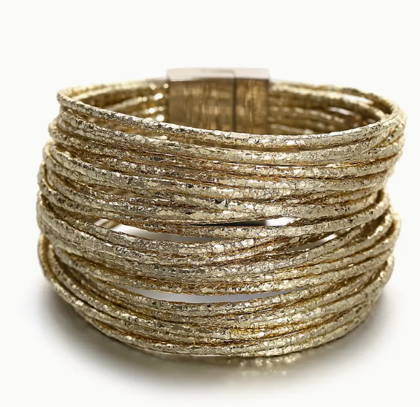 Woven Leather Bracelet with metal clip