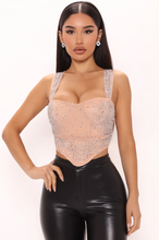 Load image into Gallery viewer, Under The Spotlight Rhinestone Bustier - Nude
