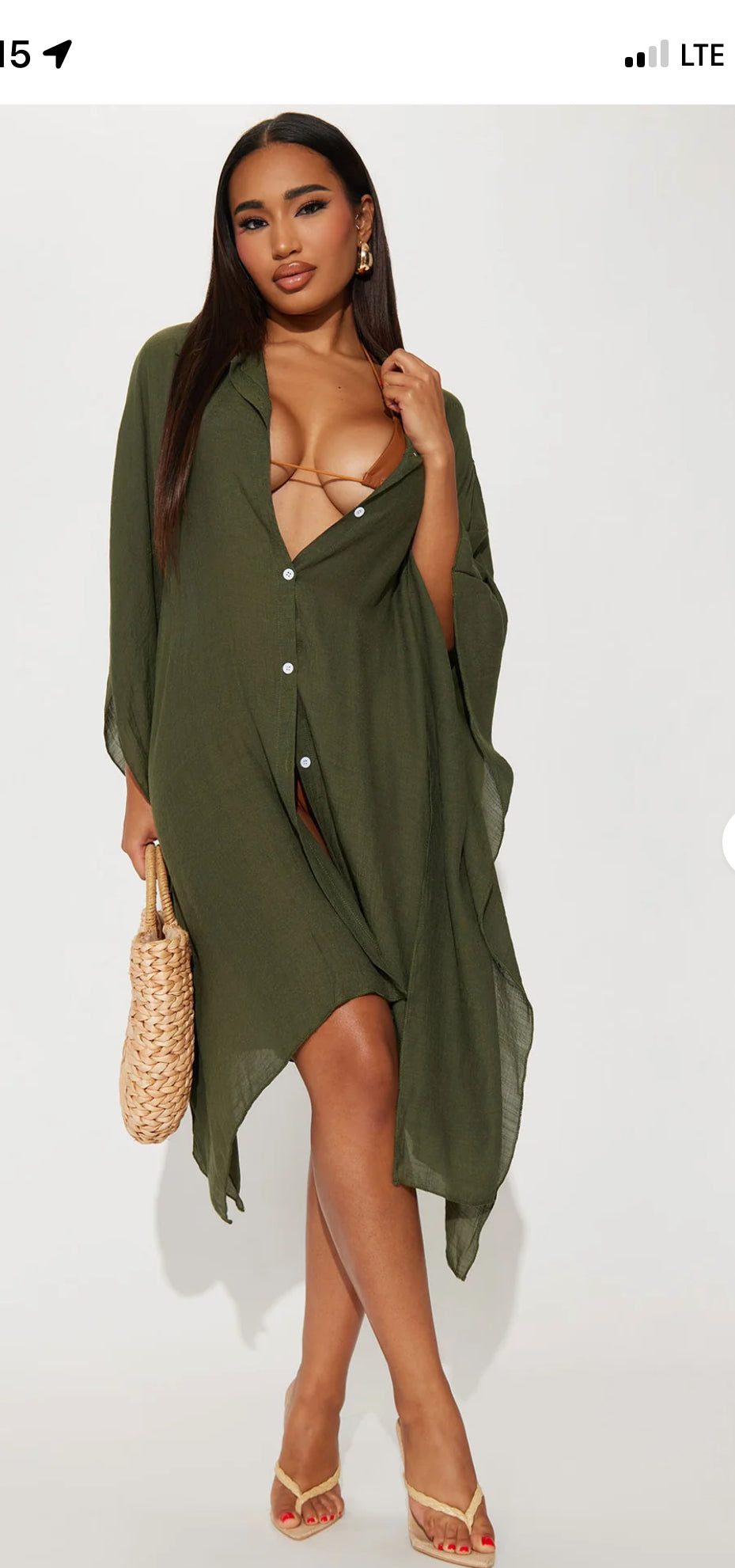 Cover-Up Kimono Olive