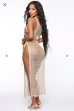 Load image into Gallery viewer, Crochet Swim Cover Up Dress Beige
