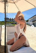 Load image into Gallery viewer, Crochet Swim Cover Up Dress Beige
