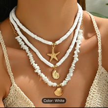 Load image into Gallery viewer, 3pcs necklace with white clay stones and pedants
