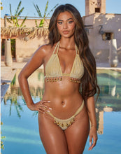 Load image into Gallery viewer, Boujee Gold bikini with droplets
