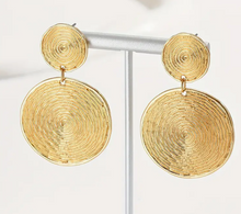 Load image into Gallery viewer, Golden Lollipop Pattern Round Dangle Earring
