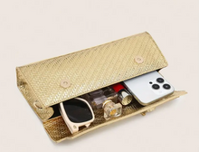 Load image into Gallery viewer, Woven leather evening bag Golden
