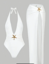 Load image into Gallery viewer, Beach Vacay Swimsuit Set White (2 piece)
