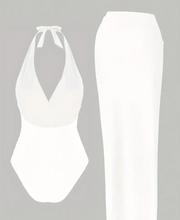 Load image into Gallery viewer, Beach Vacay Swimsuit Set White (2 piece)
