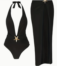 Load image into Gallery viewer, Beach Vacay Swimsuit Set Black (2 piece)
