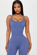 Load image into Gallery viewer, Effortless Joyce Ribbed Seamless jumpsuit (Slateblue)
