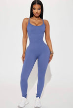 Load image into Gallery viewer, Effortless Joyce Ribbed Seamless jumpsuit (Slateblue)
