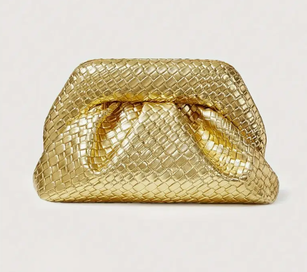 Woven leather bag Golden