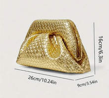 Load image into Gallery viewer, Woven leather bag Golden
