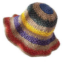 Load image into Gallery viewer, Rainbow Rafia Hat
