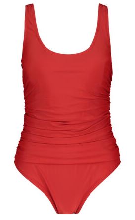 DKNY Red Ruched Swimsuit