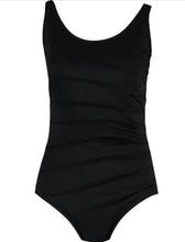 Load image into Gallery viewer, DKNY BLACK PLEAT FRONT SWIMSUIT
